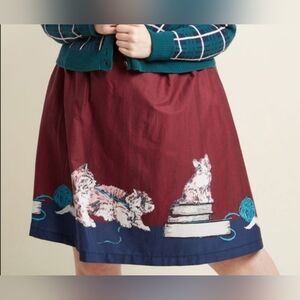 ModCloth - 🐈 Cats, 🐱Kittens, 📚Books, 🧶Yarn Skirt - 2X